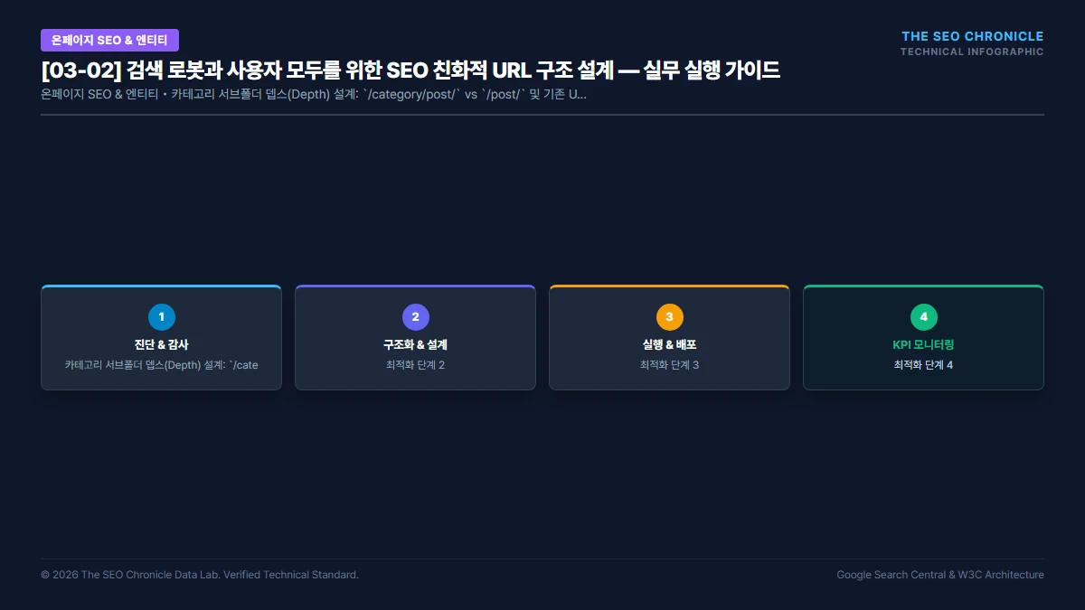검색 로봇과 사용자 모두를 위한 SEO 친화적 URL 구조 설계 실무 실행 가이드 인포그래픽