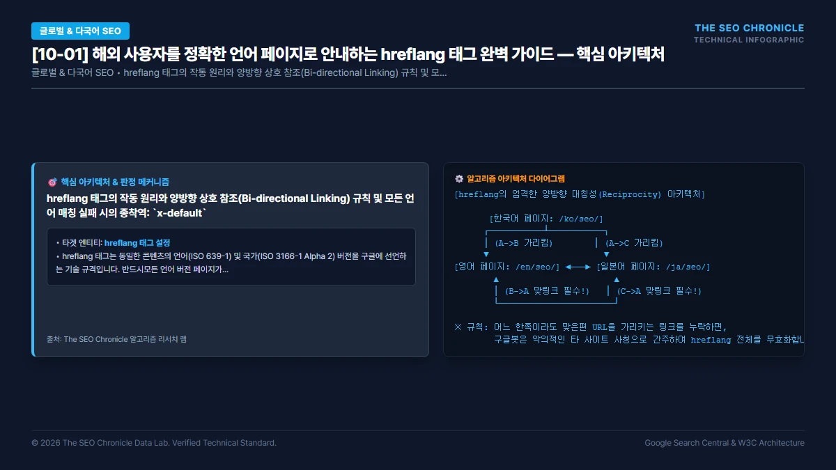 해외 사용자를 정확한 언어 페이지로 안내하는 hreflang 태그 완벽 가이드 핵심 아키텍처 다이어그램
